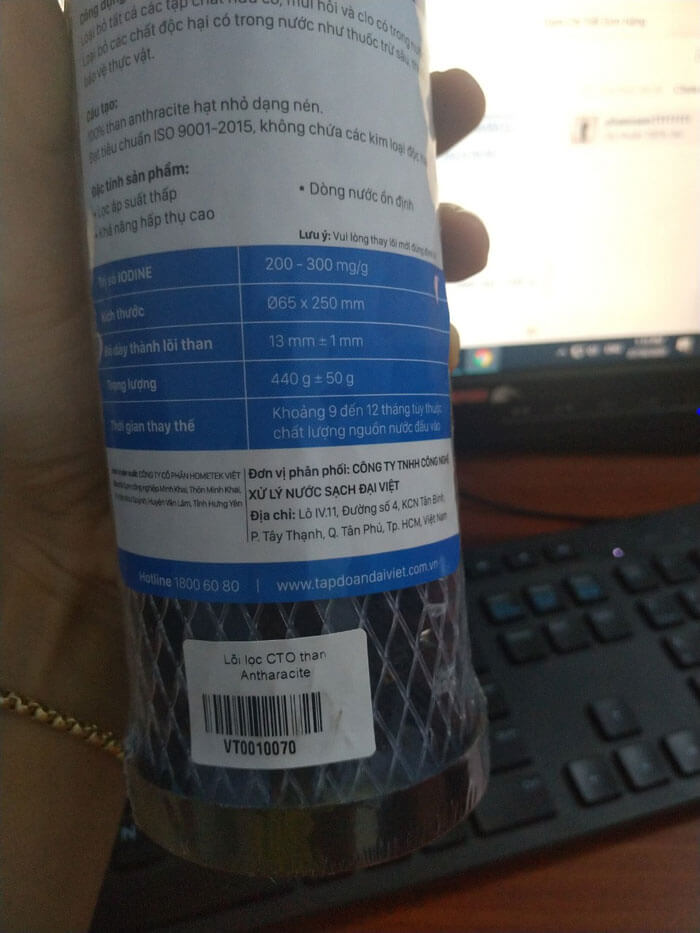 Lõi lọc Kasuto - Lõi CTO than hoạt tính gáo dừa 10