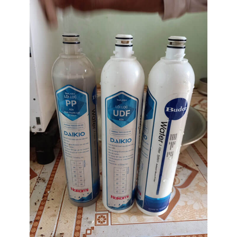 Lõi lọc trắng than hoạt tính dạng kín Buder - Lõi lọc nước Daikiosan, Makano