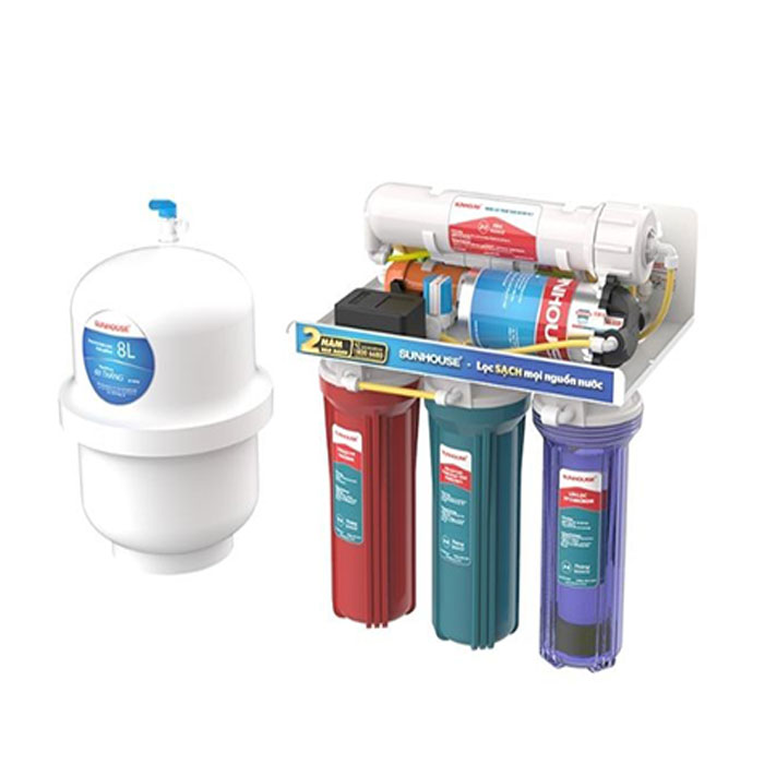 Máy lọc nước R.O không vỏ SUNHOUSE 8 lõi SHA8878KV